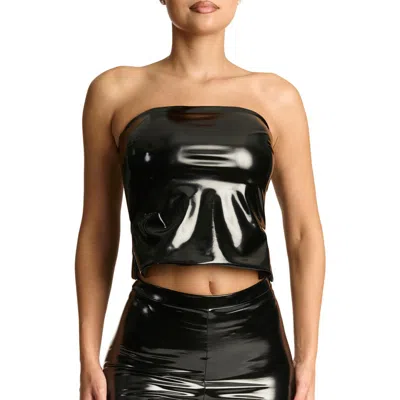 Naked Wardrobe Faux Leather Tube Top In Black