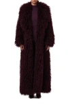 Naked Wardrobe Faux Shearling Coat In Brown