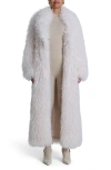 Naked Wardrobe Faux Shearling Coat In White