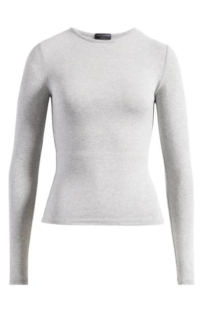 Naked Wardrobe Flat Binding Long Sleeve T-shirt In Heather Grey