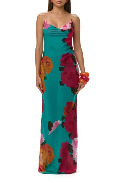 Naked Wardrobe Floral Chiffon Slipdress In Multi