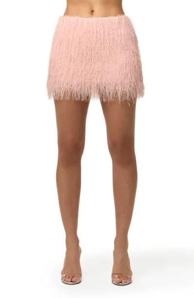 Naked Wardrobe Fringe Miniskirt In Pink