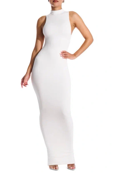 Naked Wardrobe Funnel Neck Body-con Dress In White