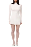 Naked Wardrobe Funnel Neck Long Sleeve Minidress In White