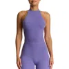 Naked Wardrobe Funnel Neck Racerback Bodysuit In Purple