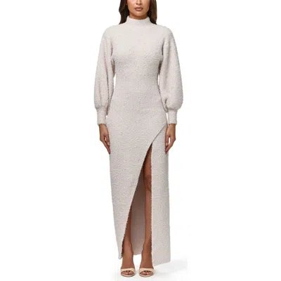 Naked Wardrobe Fuzzy Knit Maxi Dress In White