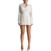 Naked Wardrobe Gathered Long Sleeve Minidress In White