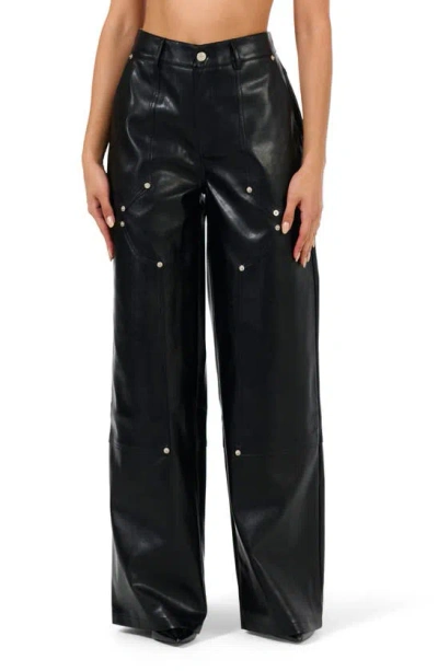Naked Wardrobe Get It High Waist Faux Leather Pants In Black