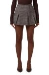 Naked Wardrobe Glen Plaid Pleated Miniskirt In Gray