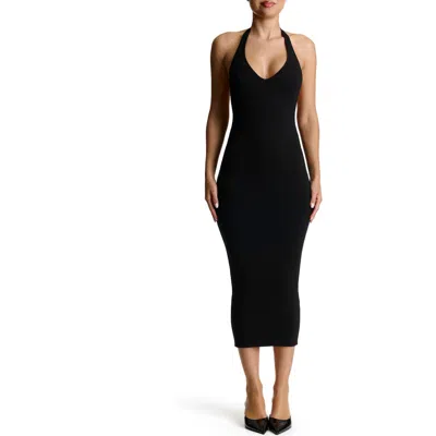 Naked Wardrobe Halter Body-con Midi Dress In Black