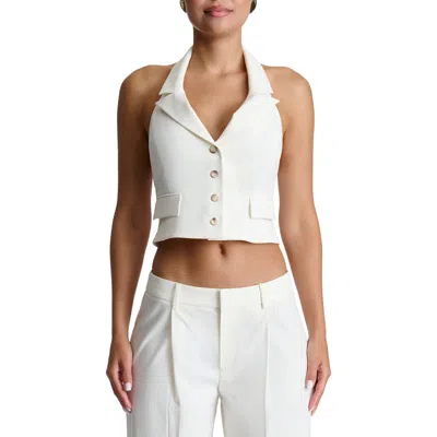 Naked Wardrobe Halter Crop Vest In White
