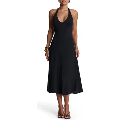 Naked Wardrobe Halter Midi Dress In Black