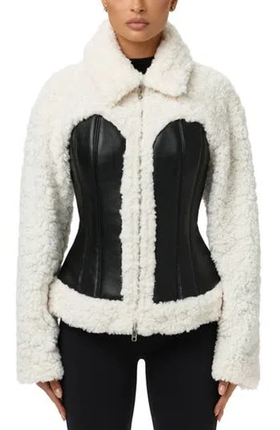 Naked Wardrobe High Pile Fleece Jacket In Animal Print