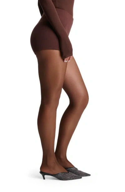 Naked Wardrobe High Waist Hot Shorts In Chocolate