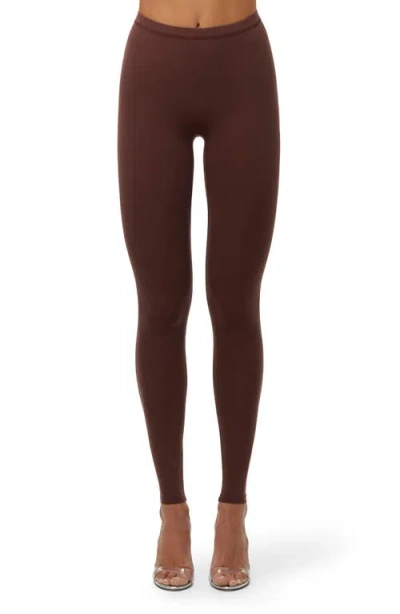 Naked Wardrobe High Waist Leggings In Brown