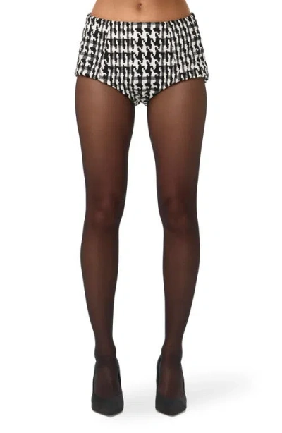 Naked Wardrobe Houndstooth Shorts In Multi
