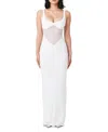 Naked Wardrobe Hourglass Mesh Contrast Dress In White