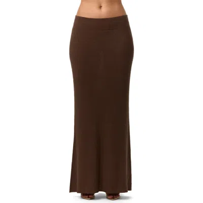 Naked Wardrobe Knit Maxi Skirt In Brown