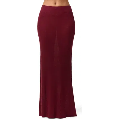 Naked Wardrobe Knit Maxi Skirt In Red