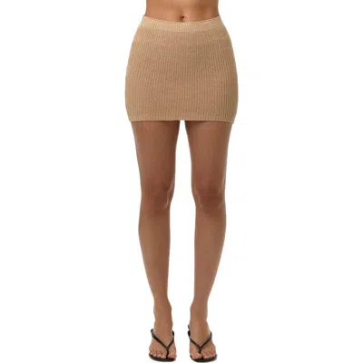Naked Wardrobe Knit Miniskirt In Neutral