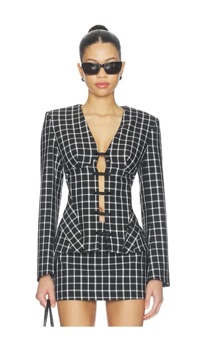Naked Wardrobe Large Check Suiting Blazer In Multi