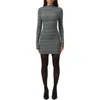 Naked Wardrobe Leopard Print Long Sleeve Body-con Minidress In Gray