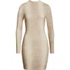 Naked Wardrobe Leopard Print Long Sleeve Body-con Minidress In Neutral