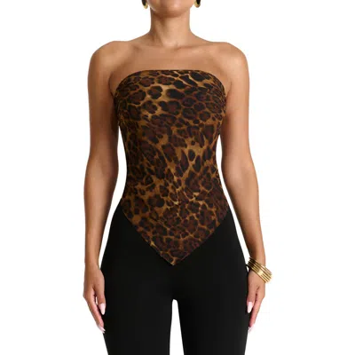 Naked Wardrobe Leopard Print Scarf In Gold
