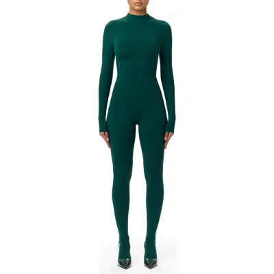 Naked Wardrobe Long Sleeve Closed Toe Jumpsuit In Green