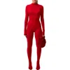 Naked Wardrobe Long Sleeve Closed Toe Jumpsuit In Red