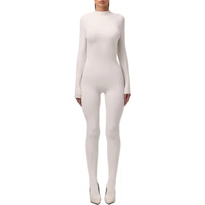 Naked Wardrobe Long Sleeve Closed Toe Jumpsuit In White