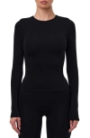 Naked Wardrobe Long Sleeve Crewneck Top In Black