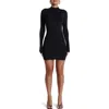 Naked Wardrobe Long Sleeve Mock Neck Minidress In Black