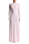 Naked Wardrobe Long Sleeve Open Back Maxi Dress In Cherry Blossom