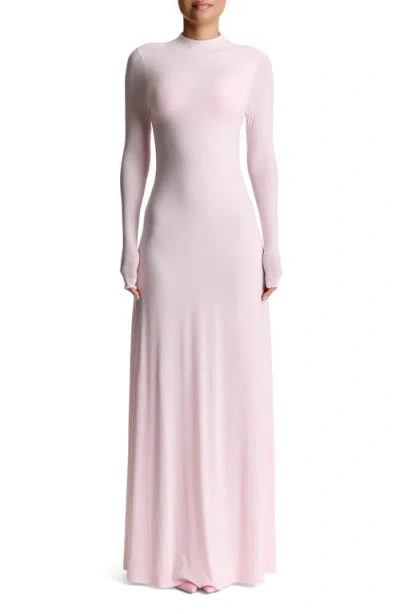 Naked Wardrobe Long Sleeve Open Back Maxi Dress In Cherry Blossom