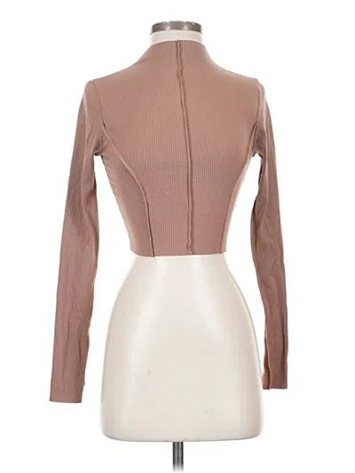 Pre-owned Naked Wardrobe Long Sleeve Top Brown Turtleneck Tops