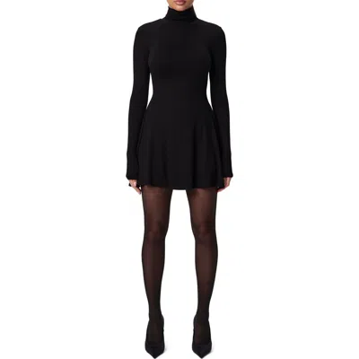 Naked Wardrobe Long Sleeve Turtleneck Minidress In Black
