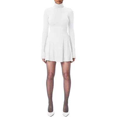 Naked Wardrobe Long Sleeve Turtleneck Minidress In Neutral