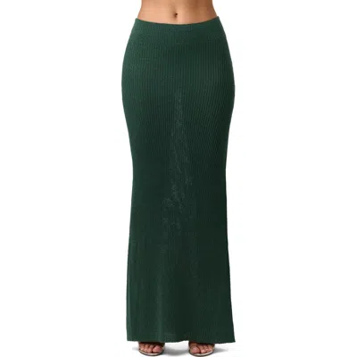 Naked Wardrobe Maxi Sweater Skirt In Green