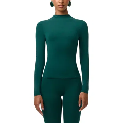 Naked Wardrobe Mock Neck Top In Green