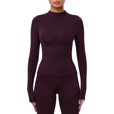 Naked Wardrobe Mock Neck Top In Purple