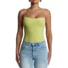 Naked Wardrobe Naked Camisole Thong Bodysuit In Green
