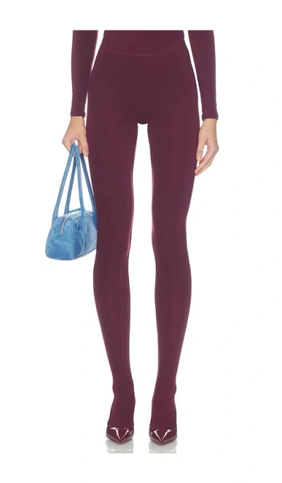 Naked Wardrobe Naked Closed Toe Legging In Burgundy