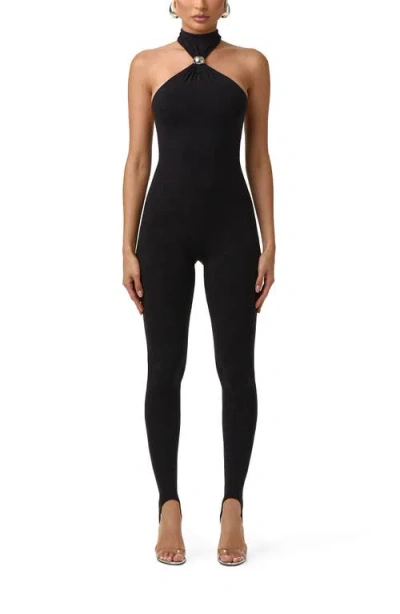 Naked Wardrobe Naked Dome Halter Jumpsuit In Black