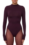 Naked Wardrobe Naked Long Sleeve Bodysuit In Purple