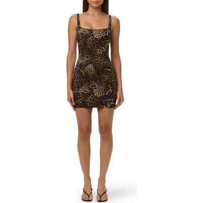 Naked Wardrobe Naked Print Minidress In Brown