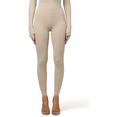 Naked Wardrobe Naked Stirrup Leggings In Taupe
