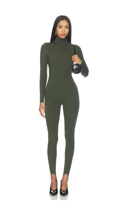Naked Wardrobe Naked Turtleneck Stirrup Jumpsuit In Olive
