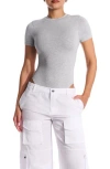 Naked Wardrobe Crewneck Short Sleeve Cotton Bodysuit