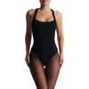 Naked Wardrobe Nw Sculpt Tank Scoop Bodysuit In Black